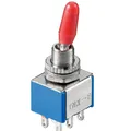Produktbild: Kippschalter Wechselschalter 2 x EIN EIN - 2 x UM - 6 Pins, Metallhebel, Lötösen