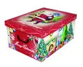 Produktbild: Kreher XXL Dekokarton, Aufbewahrungsbox mit Deckel und Griffen. 45 Liter Volumen. Verschiedene Motive (Weihnachtsmann)