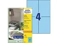 Produktbild: AVERY Zweckform Etiketten 3457 Selbsthaftend DIN A4 Blau 10,5 x 14,8 cm 100 Blatt à 4 Etiketten