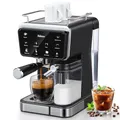 Produktbild: Yabano Espressomaschine Siebträgermaschine 20 Bar mit 500ML Automatischer Milchaufschäumer, 6 Getränke, Modernes Farb-Touchscreen-Display, 1.5L Wassertank, Cappuccino & Latte Kaffeemaschine, 1350W