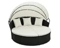 Produktbild: COSTWAY Sonneninsel, mit einziehbarem Dach, Kissen, Loungebett Rattan