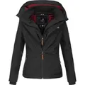 Produktbild: Marikoo Damen Übergangsjacke Erdbeere mit Doppelkragen & Fleece-Innenfutter