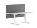 Produktbild: RICOO Schutzwand Akustik Büro Trennwand Schreibtisch Schallschutz Paneel grau ZAP1680-G (Tisch Sichtschutz m. Tischklemmen BxHxT 160 x 80 x 2 cm Büroschallwand), Notizen Erinnerungen mit Reißnägeln anheften Tischdicke bis max. 30 mm