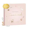Produktbild: mintkind® Kindergarten Freundebuch Rosa, Freundschaftsbuch zum Ausfüllen, Freundebuch für den Kindergarten Mädchen und Jungen, kinderfreundliche Vorlagen und niedliche Illustrationen