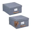 Produktbild: Aufbewahrungsbox Aufbewahrungskorb Faltbox mit Deckel Ordnungsbox 12 l grau