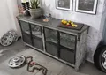 Produktbild: MASSIVMOEBEL24 Sideboard Mango 180x40x90 grau lackiert HEAVY INDUSTRY #150