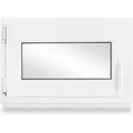 Produktbild: Neruli Kellerfenster Kunststoff Weiß Dreh-Kipp 75x50cm BxH DIN Links 2 -Fach Glas Dichtung Schwarz