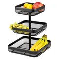 Produktbild: eluno 3-stöckige eckige Obstetagere / Brotkorb, Obstschale, Obstkorb aus schwarz