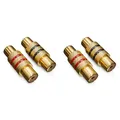 Produktbild: deleyCON 4 Stück Cinch RCA Kupplung als Set - 2X Schwarz + 2X Rot - Audio Video Adapter - Buchse zu Buchse - Verbindungsstück