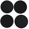 Produktbild: Untersetzer Getränke,4 Stück Silikon Untersetzer,10 cm Glasuntersetzer,Anti-Rutsch Untersetzer,Untersetzer Rund,Hitzebeständig und rutschfest Untersetzer,für Getränke, Tassen, Glas (Schwarz)