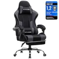 Produktbild: GTPLAYER Gaming Stuhl Stoff, Bürostuhl Massage Gaming Sessel Ergonomischer Gamer Stuhl mit Fußstütze, Gepolstert Gaming Chair, Drehsessel 150KG, grau