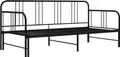 Produktbild: vidaXL Tagesbett Ausziehbar Schwarz Metall 90x200 cm