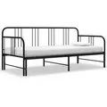 Produktbild: vidaXL Tagesbett Ausziehbar Schwarz Metall 90x200 cm