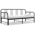 Produktbild: Tagesbett Ausziehbar Schwarz Metall 90x200 Cm Vidaxl