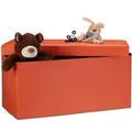 Produktbild: Relaxdays Sitzbank, Orange, Holzwerkstoff, Kunststoff, Textil, 38x38x76 cm, Wohnzimmer, Hocker, Sitzhocker