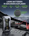 Produktbild: Starthilfe Powerbank 8000A mit 160 PSI Kompressor für 12V Benzin Diesel, 600