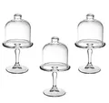 Produktbild: Pasabahce Cupcake-/Muffin-Kuchenständer aus Glas, 8 cm, mit Deckel mit Glöckchen, 3 Stück