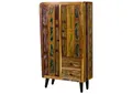 Produktbild: Massivmoebel24 Highboard SIXTIES (Massivholz), Highboard Altholz 90x40x160 mehrfarbig lackiert SIXTIES #109