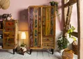 Produktbild: Retro Altholz Kleiderschrank schmal Schrank Wohnzimmer mehrfarbig Unikat massiv