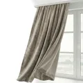 Produktbild: BEAUTEX Samt Vorhang Kräuselband U-Band Gardine Velvet abdunkelnd und Blickdicht, 140x245 cm (Breite 140 cm, Höhe 245 cm, Taupe)