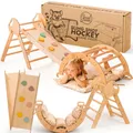 Produktbild: Goodevas Klettergerüst 5-in-1 Montessori Holz-Kletter-Set 5in1 für Kleinkinder 1-3 Jahre alt, (5-St)