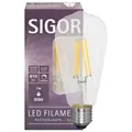 Produktbild: LED-Filament-Lampe Edison E27 7W klar dimmbar 2700K warmweiß Sigor 806lm NEU