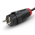 Produktbild: PCE 0512-sr Taurus2 Schutzkontaktstecker 16A 250V | Vollgummi-Stecker nat IP54 schwarz/rot | Stecker TPE/TPE | Outdoor spritzwassergeschützt für Werkstatt, Garten & Baustelle