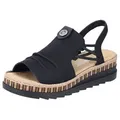 Produktbild: Rieker Plateausandale Sommerschuh, Sandalette, modisches Plateau schwarz 42 EU