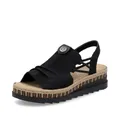 Produktbild: Rieker Damen Pantoletten V7972, Frauen Slipper,schluepfschuhe,Slip-ons,Backless Slipper,Mules,Gartenschuhe,Sommerschuhe,schwarz (00),42 EU / 8 UK