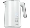 Produktbild: MPM Wasserkocher MPM MCZ-120 Wasserkocher 1,5 l mit Temperaturwahl Weiß, 10-°C-Schritte, doppelwandig, 360°-Sockel