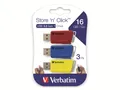 Produktbild: VERBATIM USB-Stick Click, 16 GB, 3er Pack 49306