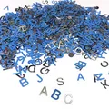 Produktbild: Oblique Unique® ABC Alphabet Buchstaben Konfetti Streudeko Streuteile Tisch Deko für Schuleinführung Einschulung Geburtstag Jubiläum Feier Party - Blau Silber