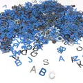 Produktbild: ABC Alphabet Buchstaben Konfetti Blau Silber Tisch Deko Streudeko Streuteile