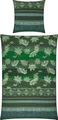 Produktbild: Erwin Müller Flanell Bettwäsche, Bettgarnitur mit orientalischen Blumen-Ornamenten grün Größe 80x80 cm / 135x220 cm - klimaausgleichend, mit Reißverschluss, 100% Baumwolle (weitere Größen)