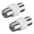 Produktbild: 2x KOAX Adapter SAT TV Antennen Kabel Verbinder Kupplung Koaxial Buchse