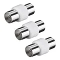 Produktbild: 3x KOAX Adapter SAT TV Antennen Kabel Verbinder Kupplung Koaxial Buchse