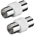 Produktbild: 2x KOAX Buchse - Buchse Adapter Antennen Kabel TV Verbinder koaxial Kupplung IEC