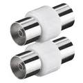 Produktbild: 2x Adapter Buchse Antennen Kabel TV Verbinder koax Kupplung IEC Steckverbinder