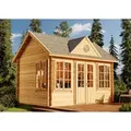 Produktbild: Gartenhaus Clockhouse® 28 Gartenhaus Aus Holz, Holzhaus Mit 28 Mm Wandstärke, Blockbohlenhaus Mit Montagematerial - Alpholz