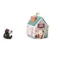 Produktbild: Lilliputiens - Haus des Wolfs und der DREI kleinen Schweinchen - Stoffspielzeug inspiriert vom berühmten Märchen mit Figuren und Häusern - Fördert Feinmotorik und Fantasie - Ab 18 Monaten - 83490