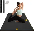 Produktbild: CAMBIVO Yogamatte XXL, Yoga Matte 183cm x 122cm Groß6/8/10/12mm Extra-DickE Fitnessmatte, Breite Sportmatte Rutschfest, TPE Pilatesmatte Gymnastikmatte mit Handtuch
