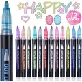 Produktbild: Glitzerstifte Kinder 12 Farben Metallic bunt  für Basteln Schule