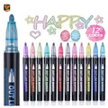 Produktbild: ECtury Glitzerstifte 12 Farben Double Line Zauberstifte Bastelset Kinder