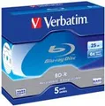 Produktbild: 1x5 Verbatim BD-R Blu-Ray 25GB 6x Speed Jewel Case (43715)