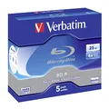 Produktbild: Verbatim 5x BD-R 25GB 6x Jewel Case white blue surface