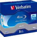 Produktbild: Verbatim Blu-ray-Rohling 5 Verbatim Rohlinge Blu-ray BD-R 25GB 6x MABL Jewelcase