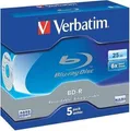 Produktbild: 5 Verbatim® Blu-ray BD-R, 25 GB, 6x Brenngeschwindigkeit, MABL (43715)