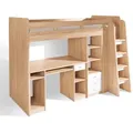 Produktbild: BEGABINO Hochbett Unit 90 x 200 cm Holzoptik Braun, Weiß Eiche