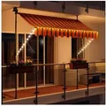 Produktbild: Swing&Harmonie Klemmmarkise LED - Balkonmarkise mit Kurbel Sonnenschutz Markise Terrasse Balkon 200/250/300/350 cm orange|schwarz 250 cm