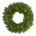 Produktbild: Künstlicher Tannenkranz mit Zapfen Ø 40cm. Adventskranz Winterdeko Weihnachten
